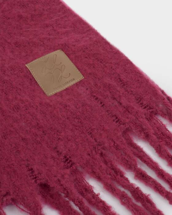 Katie Loxton Recycled Tassel Thick Scarf - Garnet