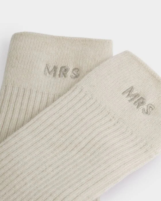 Katie Loxton Mr & Mrs Socks Gift Set - Off White/Black