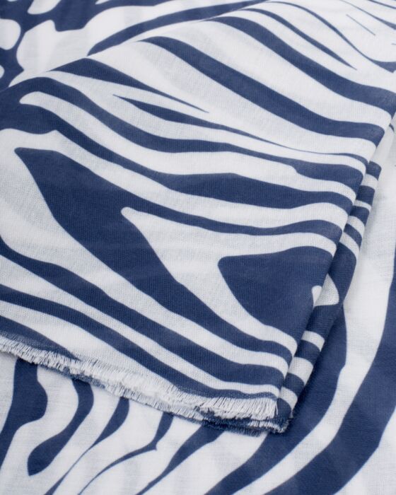 Katie Loxton Printed Scarf - Zebra - Off White/Navy