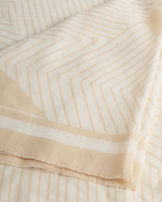 Katie Loxton Leopard Printed Scarf - White / Soft Yellow