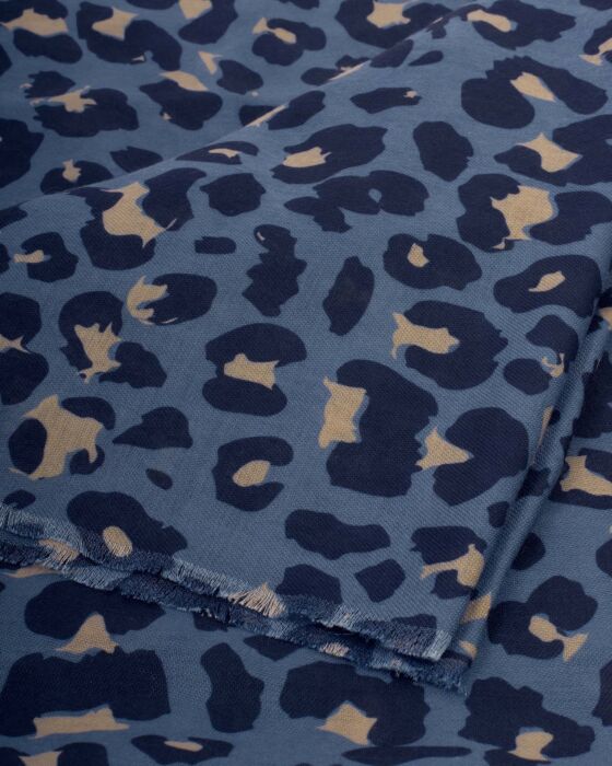 Katie Loxton Printed Scarf - Leopard Navy/Black/Taupe