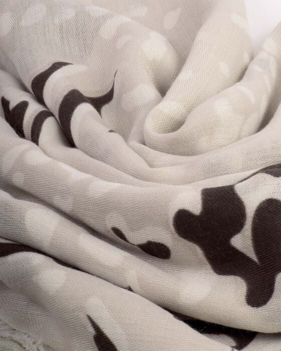 Katie Loxton Animal Foil Scarf - Taupe/White/Chocolate