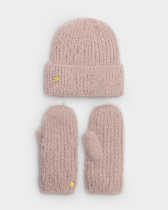 Katie Loxton Gift Boxed Hat And Mitten Set - Blush Pink