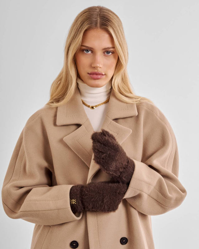 Katie Loxton Boxed Soft Knit Gloves - Chocolate