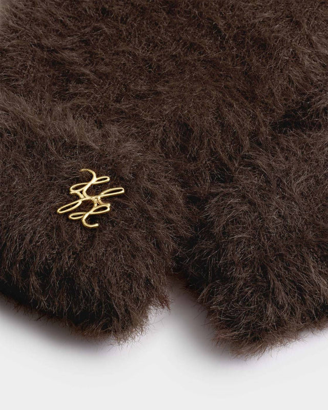 Katie Loxton Boxed Soft Knit Gloves - Chocolate