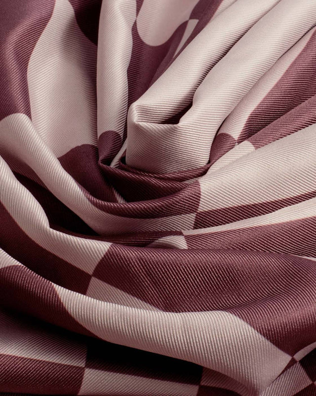 Katie Loxton Check Satin Multiway Scarf - Pink and Cherry