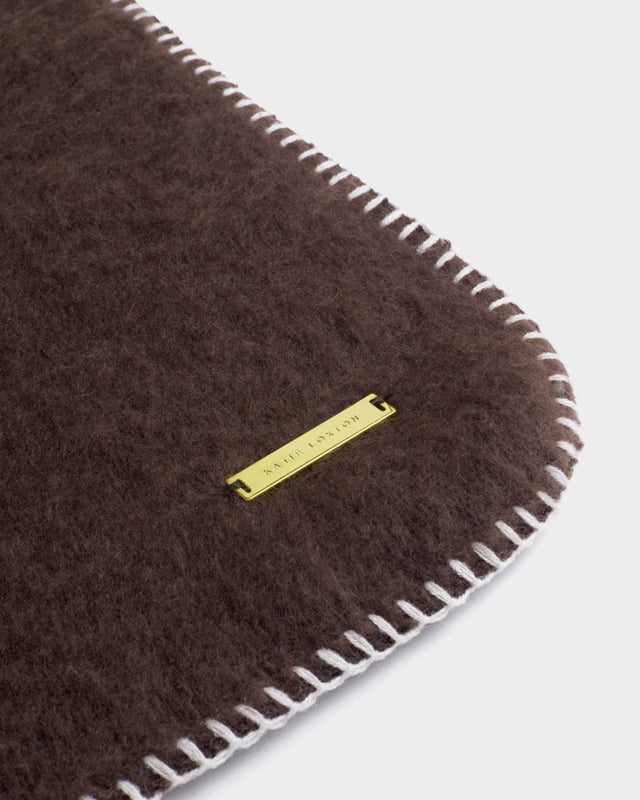 Katie Loxton Whipstitch Scarf - Chocolate