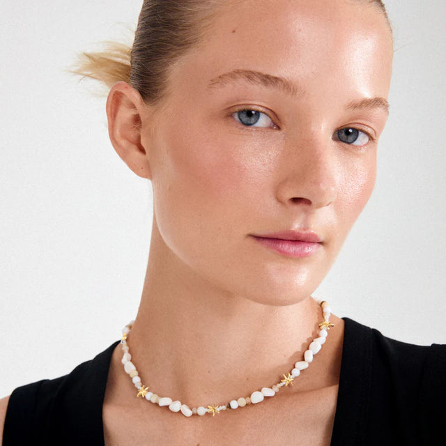 Pilgrim Prism White/Gold Necklace
