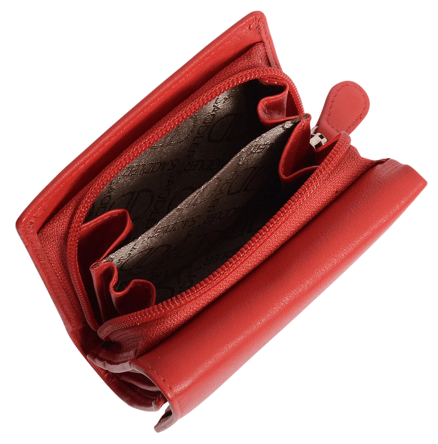 Saddler Carla Leather Compact Trifold Purse - Orange