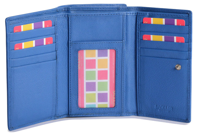 Saddler Eleanor Tri Fold Purse - Electric Blue