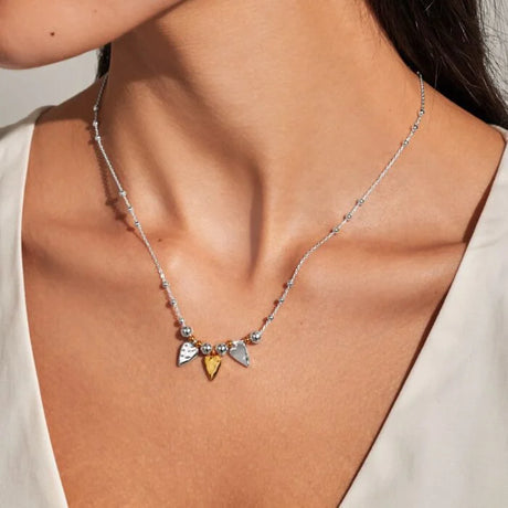 Joma Reva Triple Textured Heart Necklace