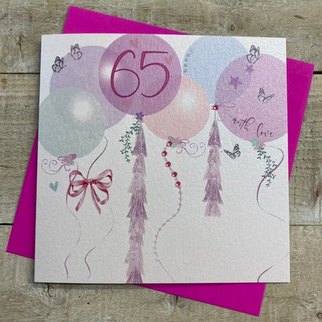 White Cotton Female 65th Birthday Card