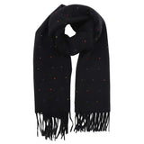 Winter Weight Dots Scarf - Black
