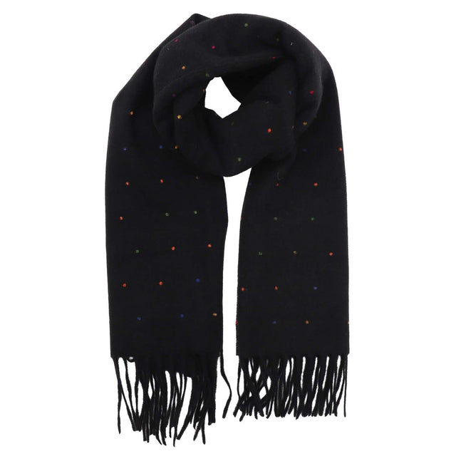 Winter Weight Dots Scarf - Black