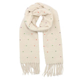 Winter Weight Dots Scarf - Cream