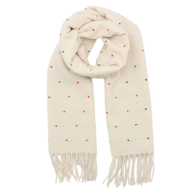 Winter Weight Dots Scarf - Cream
