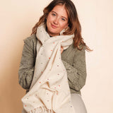 Winter Weight Dots Scarf - Cream