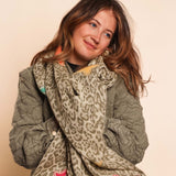 Winter Weight Animal & Stars Scarf - Green