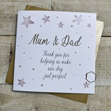 Mum & Dad Thank You Making our Day Perfect Card