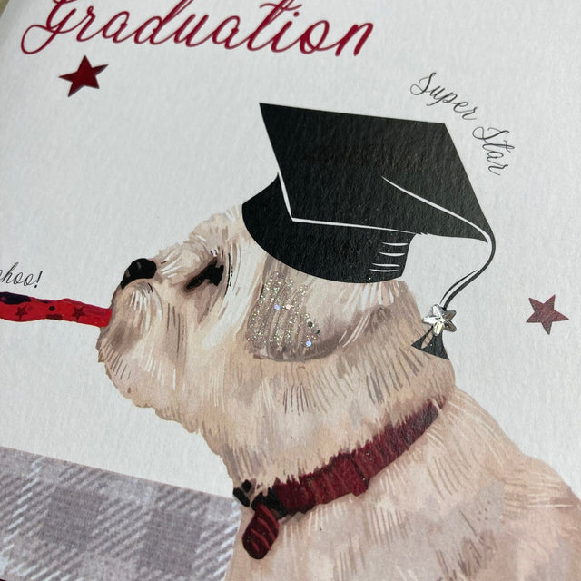Dog with Hat Graduation Card