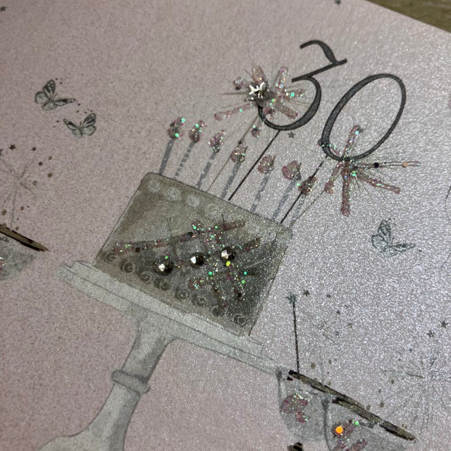 WC 30 Pink Sparkly Cake Birthday Card