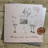 60th Cake & Glasses Birthday Card