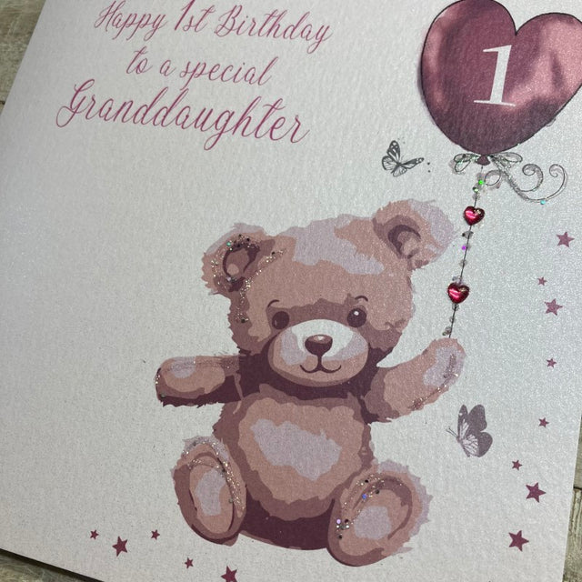 Granddaughter Teddy 1st Birthday Card