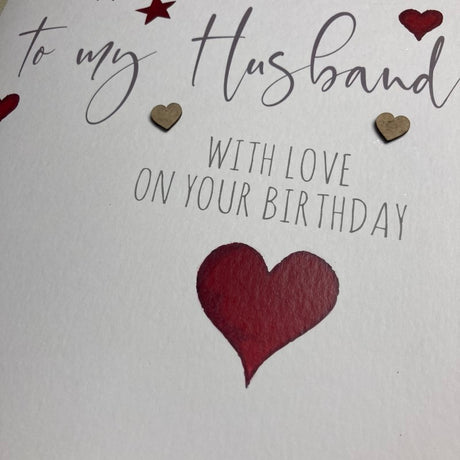 WC Husband Heart Birthday Card - Large