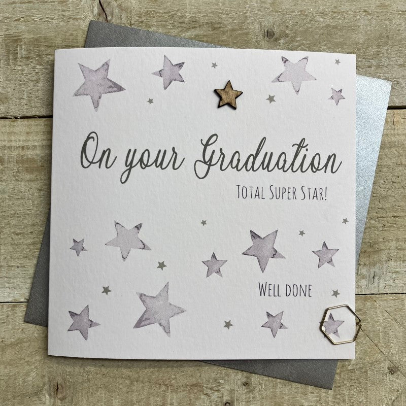 White Cotton Graduation Card