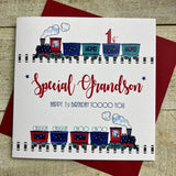 Grandson Train 1st Birthday Card