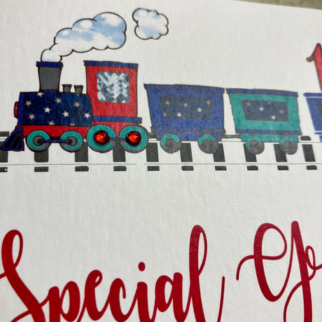 Grandson Train 1st Birthday Card