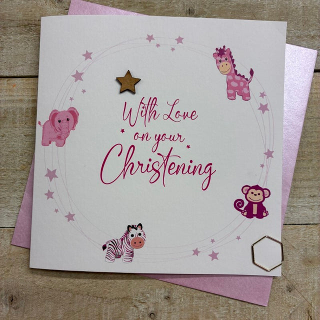 Pink Christening Card