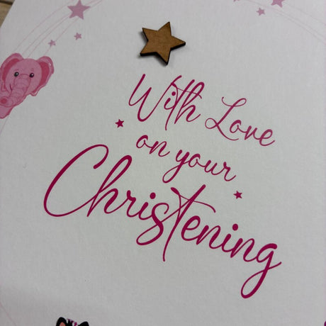 Pink Christening Card