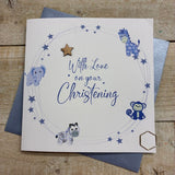 Blue Christening Day Card