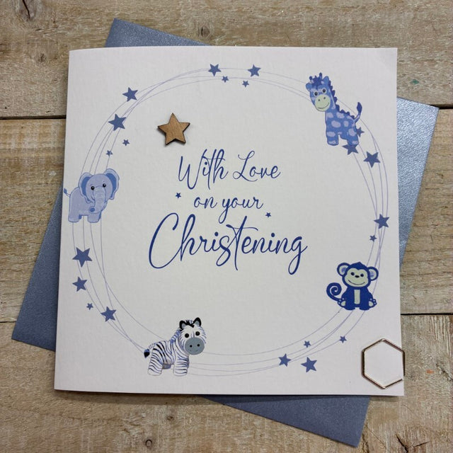 Blue Christening Day Card