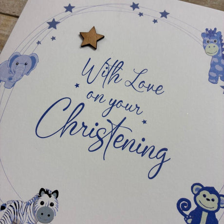 Blue Christening Day Card