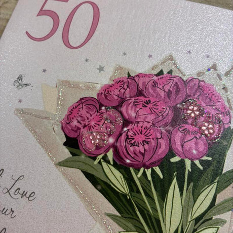 50th Bouquet Birthday Card
