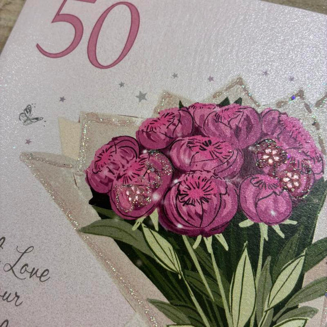 50th Bouquet Birthday Card