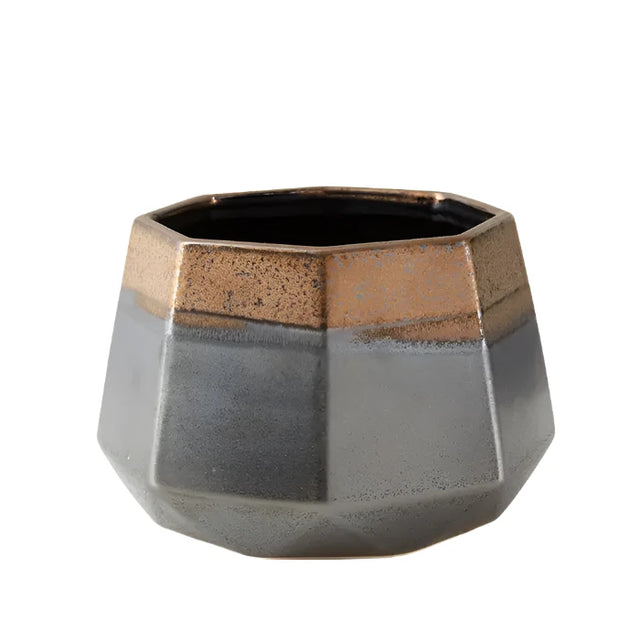 Jet Metallic Planter Small