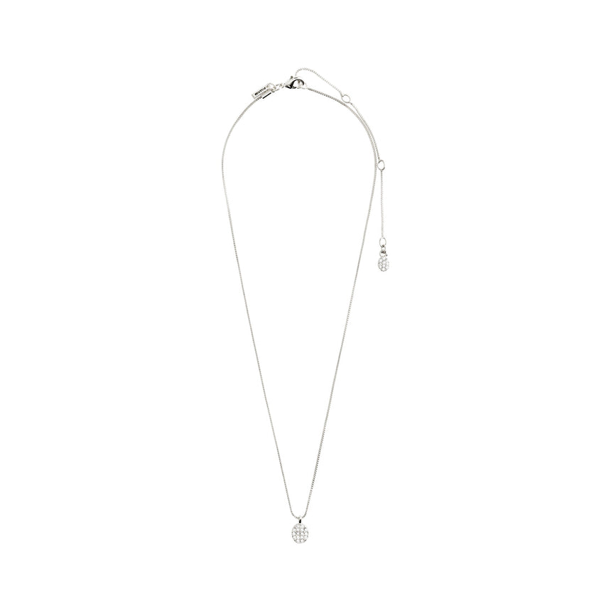 Pilgrim Beat Crystal Necklace Silver