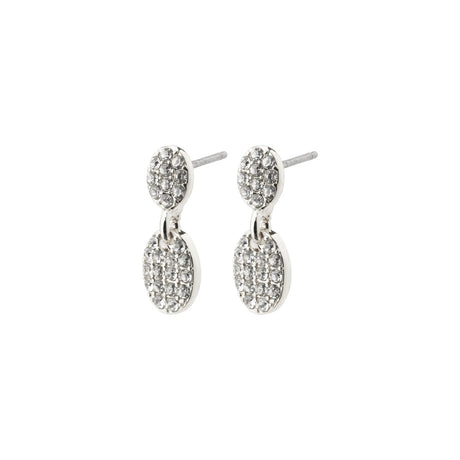 Pilgrim Beat Crystal Earrings Silver