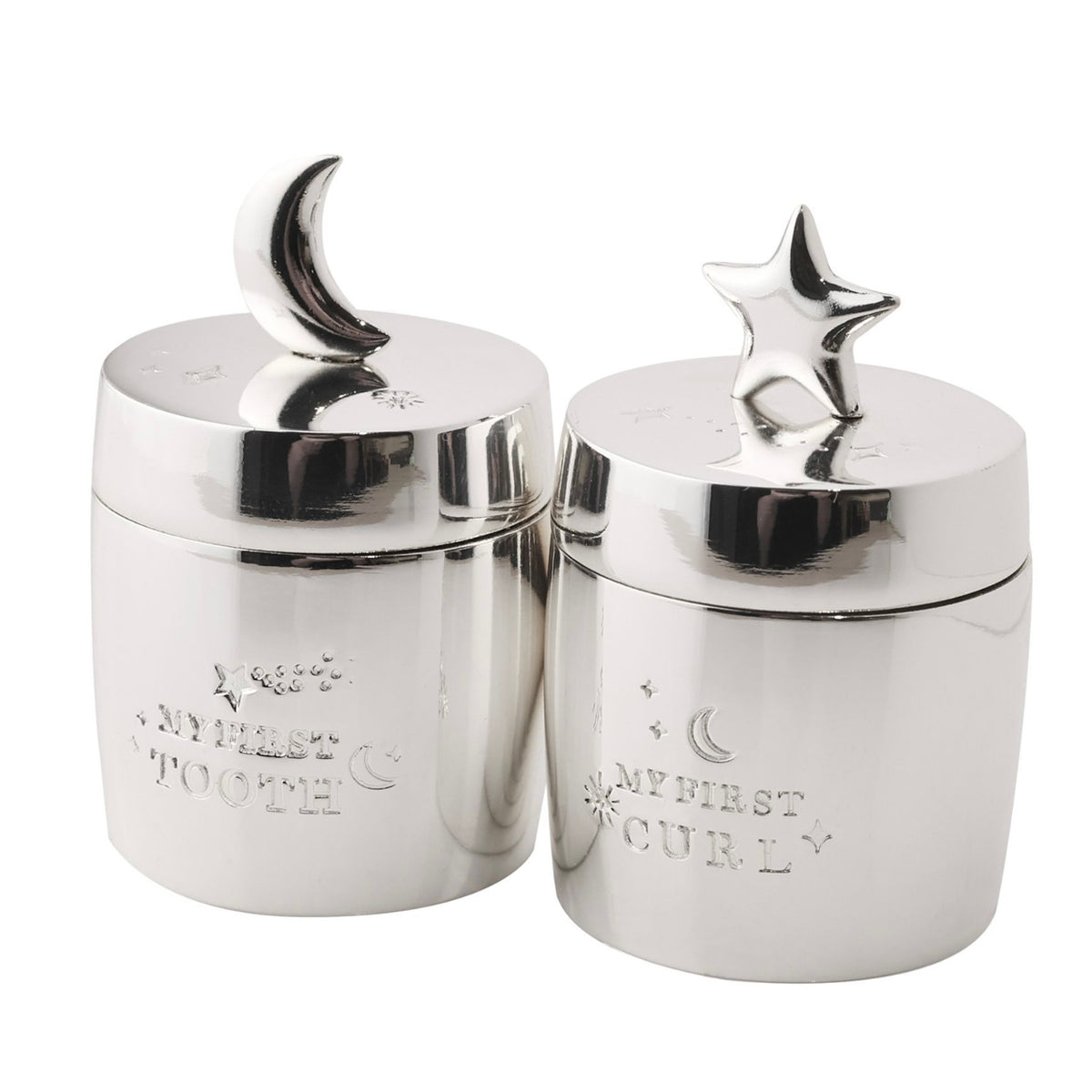 First Tooth & Curl Keepsake Boxes - Star and Moon – Scarlet Ribbons