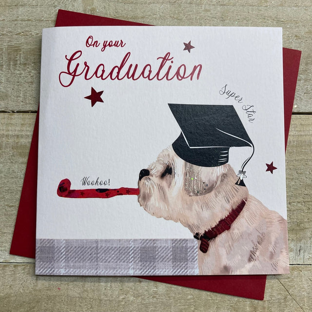 Dog with Hat Graduation Card