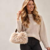 Faux Fur Bag - Beige