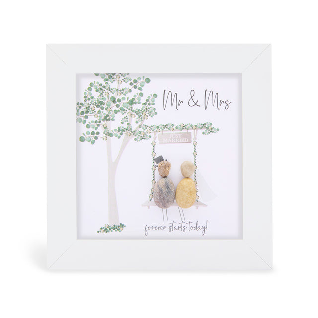Mini Pebble Picture - Mr & Mrs