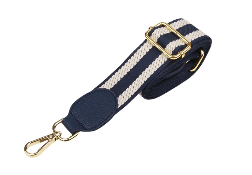 Alice Wheeler Navy and White Woven Bag Strap