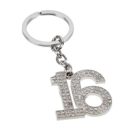 16th Birthday Crystal Keyring