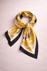 Beige/Orange/Yellow Silky Square Scarf