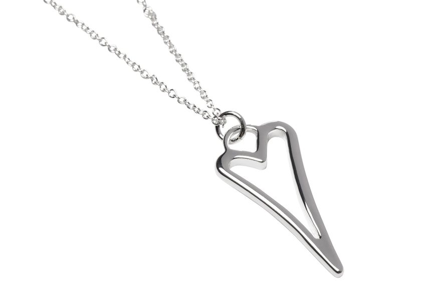 Miss Dee Hollow Heart Silver Necklace