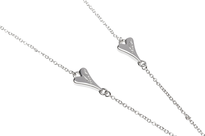 Miss Dee Hollow Heart Silver Necklace